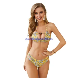 Mulheres Novo Maiô Sexy Usar Estilo Quente Maiô Duas Peças Biquíni Estampado