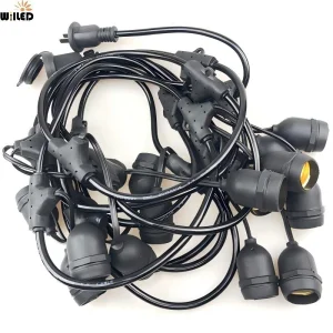 Fábrica 10m 20 LED à prova d'água de grau comercial E27 Luz de corda pendente S14 Lâmpada de PVC para exteriores de alta resistência para festa de bricolagem, jardim, luz de festão de feriado IP65