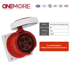 Reliable Flush-Mounted Straight Socket for Wall-Mounted Power Solutions