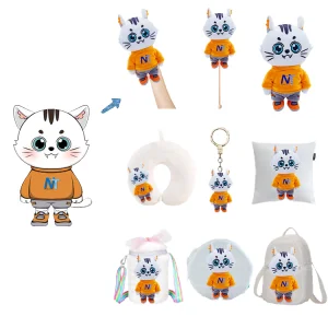 Muñeca de peluche suave personalizada de marca propia, juguete de peluche hecho a medida para niños, regalos de empresa, juguetes de animales personalizados de dibujos animados