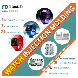 OEM Custom Multi Cavity Brand DIMUD Watch Back Cover Plastic Mold High Precision Two Shot ABS PC PA POM Watch Part Injection