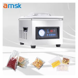 DZ-260A Stainless Steel Small Desktop Supermarket Factory Packaging Beef Fish Seafood Vacuum Sealing Machine