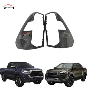 Glossy Black ABS Black Tail Light Cover for Hilux Revo 2021-2023 Carbon Color Pop Auto 4X4 Carbon Popular Exterior Car Styling Accessories Rear Lamp Cover