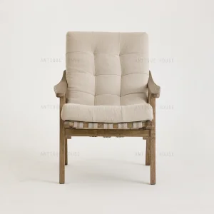 Modern Oak Fabric Armchair Sofa Chair