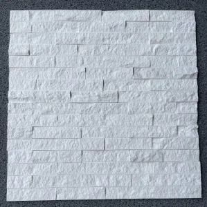 Natural stone veneer ledger panel polished/split White Limestone Stacked Wall Stone for interior/outdoor/exterior bathroom/kitchen/lobby wall/background