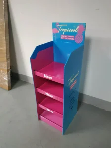 Custom 3 Tier Gift Set Promotion Cardboard Paper Product Floor Display Rack