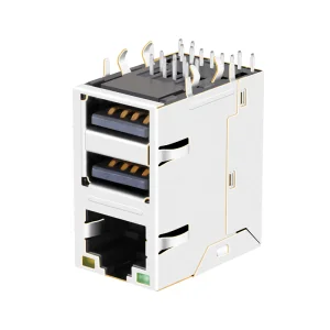 Single Port RJ45 Modular Jack Connector With USB