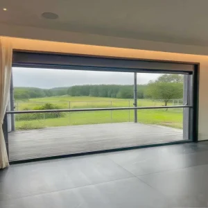 Custom Aluminium Lift Window Electric Vertical Large Panoramic Glass Automatic Remote Control Motor Three Track Sliding Windows