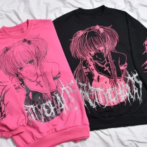 Custom Logo Streetwear Hoodies for Trendy Urban Style for Women Sweatshirt with Silver Print