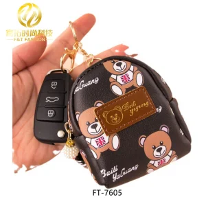 Monedero para mujeres estilo Ins coreano, lindo y creativo, con diseño de oso, monedero con cremallera para monedas y llavero