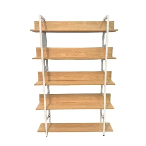 Multipurpose Wooden Magazine Rack with 5 Compartments for Reading Nook Library