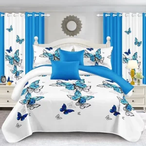 Customized Black Plant Printed Bed Sheet Light-Industry-Daily-Use Pillowcases Microfiber Single Coverlets Colored Curtains Comforter Cover Bedspread Set