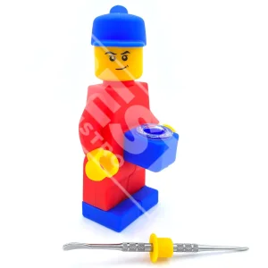 Bestdistro New Design Wholesale Silicone Lego Minifigures Design Glass Silicone DAB Rig Pipe Smoking Water Pipe Smoking Accessories