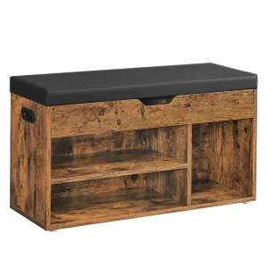 Modern Upholstered Shoe Bench Hidden Storage