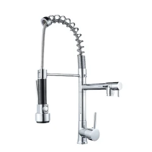 Wholesale Modern Single Handle Deck Mounted Kitchen Faucet Stainless Steel 360 Pull out Down Black Sink Mixer Hot Cold Water Tap