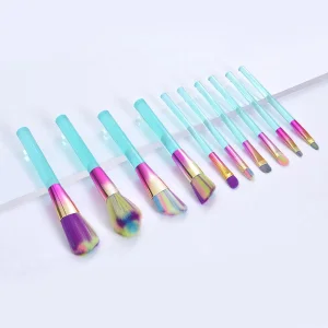 10PCS Conjunto de Pinceles de Maquillaje Pincel de Difuminado Base Sombras de Ojos Pinceles de Maquillaje