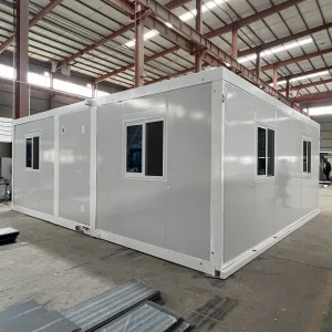20FT/40FT 60 Wing Pre-made Factory Modular Ft 2 Stackable Prefab Double-wing Expandable House Sandwich Panel Villa Hotel
