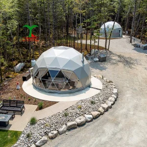 Dome Tent Outdoor House With Bathroom Winter Geodesic Complet Glamping Tents for Sale