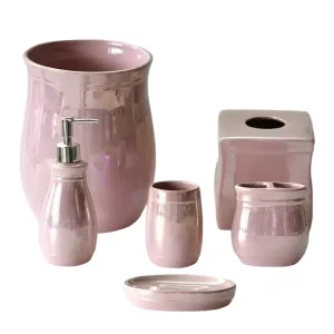 ODM Pink - Purple Pearlized Dolomite Bathroom 6 - Piece Set Factories, Products