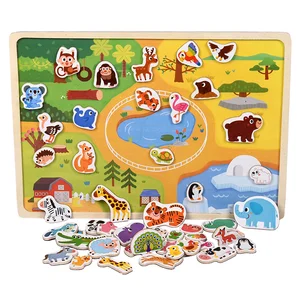 Montessori Educational Magnetic 3D Animal Transportation Jigsaw Puzzle