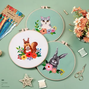 DIY Embroidery Kit Fox Beginners