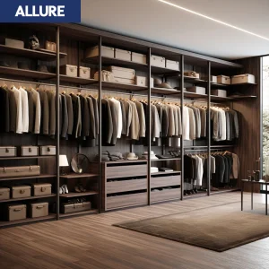 Allure Mdf Board Price Gold Leaf 4 Door 5 Drawer Women's Clothing Living Room Furniture Wardrobe Closet Storage Cabinet