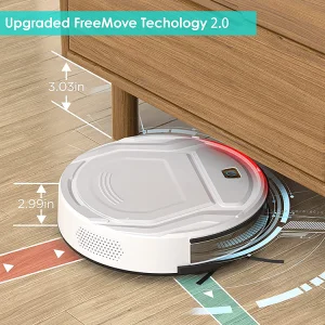 Robot Vacuum Cleaner, Liyyou 1800PA Strong Suction Super-Thin Automatic Quiet Robotic Vacuum Cleaner Self-Charging WiFi/Remote Control 120min Runtime