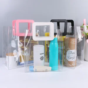 Small Clear Plastic Packaging Pouch Waterproof Packaging Tote Travel Toiletry Bags Zipper Clear PVC Bag Transparent Duffel Bag