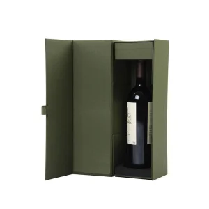 Caixa de presente de vinho de papelão reciclável de luxo personalizada e única para garrafa de champanhe e vinho, embalagem para envio