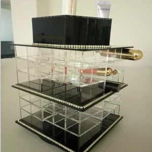 Organizador de Maquiagem em Acrílico para Cosméticos, Caixa de Exibição em Plexiglass para Cosméticos
