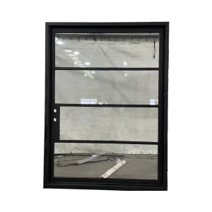 Scroll Iron 2025 Modern Entry Interior Exterior Main Front Wrought Iron Single Security Metal Glass Entrance Steel Pivot Door