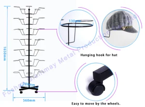 Wholesale Metal Baseball Cap Display Hi Hat Case Holder Hat Rack