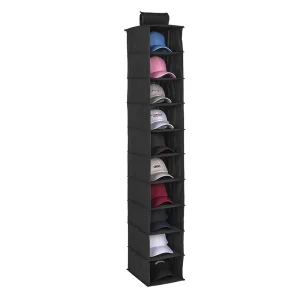 Closet Hanging Organizer with 10 Pockets Non-Woven Over Door Storage Bag for Shoes and Underwear