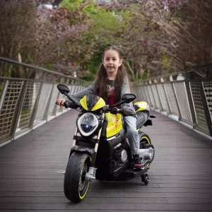 Electric Ride-On Three-Wheeled Motorcycle for Kids 5-14 Years Old 12V Battery Max Load 80kg Plastic Construction