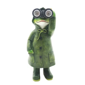 Cheap Frog holding a telescope as a solar light