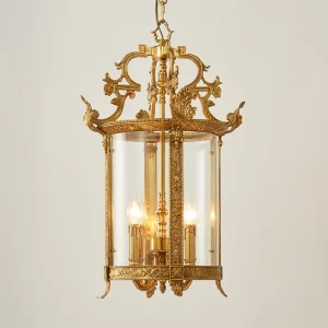 Custom European Style Vintage Lantern Lamp Decorative Lighting Solid Brass Pendant Ceiling Light