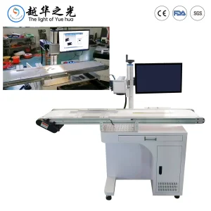 YUEHUA Automatic Vision Fiber Laser Marking Machine Conveyor Belt Intelligent CCD Recognition Positioning High-Speed CNC Batch