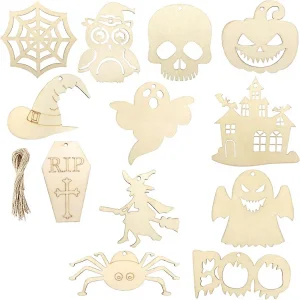 Eco-Friendly Halloween Wooden Painting Craft Kit DIY Hanging Ornaments