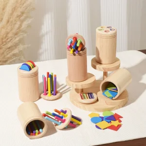 Children Wooden Educational Color Sorting Cups