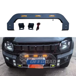 4X4 off-Road Steel Bumper Bull Small Calf Bar W/ Lights for Chery Jetour Traveler T2 2024 2025 Bumper Guard Auto Accessories Exterior Parts