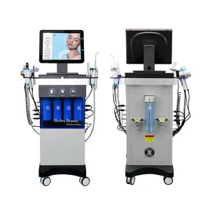 2024 Vertical Water Oxygen Jet Peeling Crystal Vacuum Microdermabrasion Machine 14 in 1 Hydro Dermabrasion Facial Machine