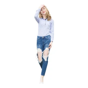 Calça Jeans de Denim Personalizada Ajuste Relaxado