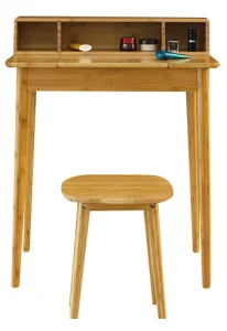 Bamboo Dressing Table, Dressing Desk &amp; Chair Set