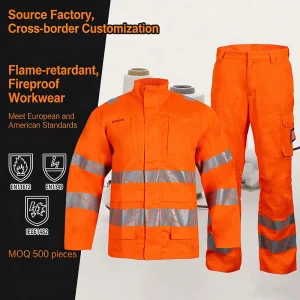 Ropa de trabajo de protección laboral retardante de llama europea, resistente al calor, resistente al desgaste y a prueba de arcos