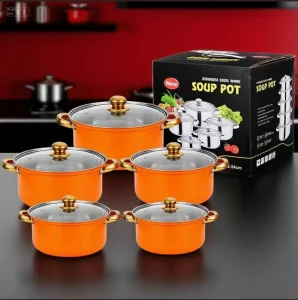 Modern Sustainable Stainless Steel Colorful Cookware Set