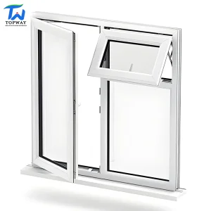 UPVC Casement Window Double Tempered Glass Soundproof Thermal Insulation Security Energy Saving Vinyl Window for Residential