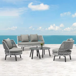 9 Pieces Balcony Patio Garden Outdoor Furniture Patio Sofa Set Teak Modular Outdoor Patio Sectional Sofa Set