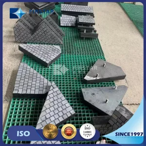 Super Wear Resistant Silicon Carbide Liner Plates Composite Rubber Ceramic Lining