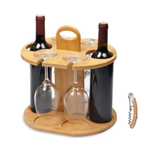 Small Countertop Wine Rack With Glass Holder