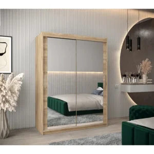 Armario de dormitorio moderno con puertas correderas de espejo al por mayor de China, muebles para el hogar